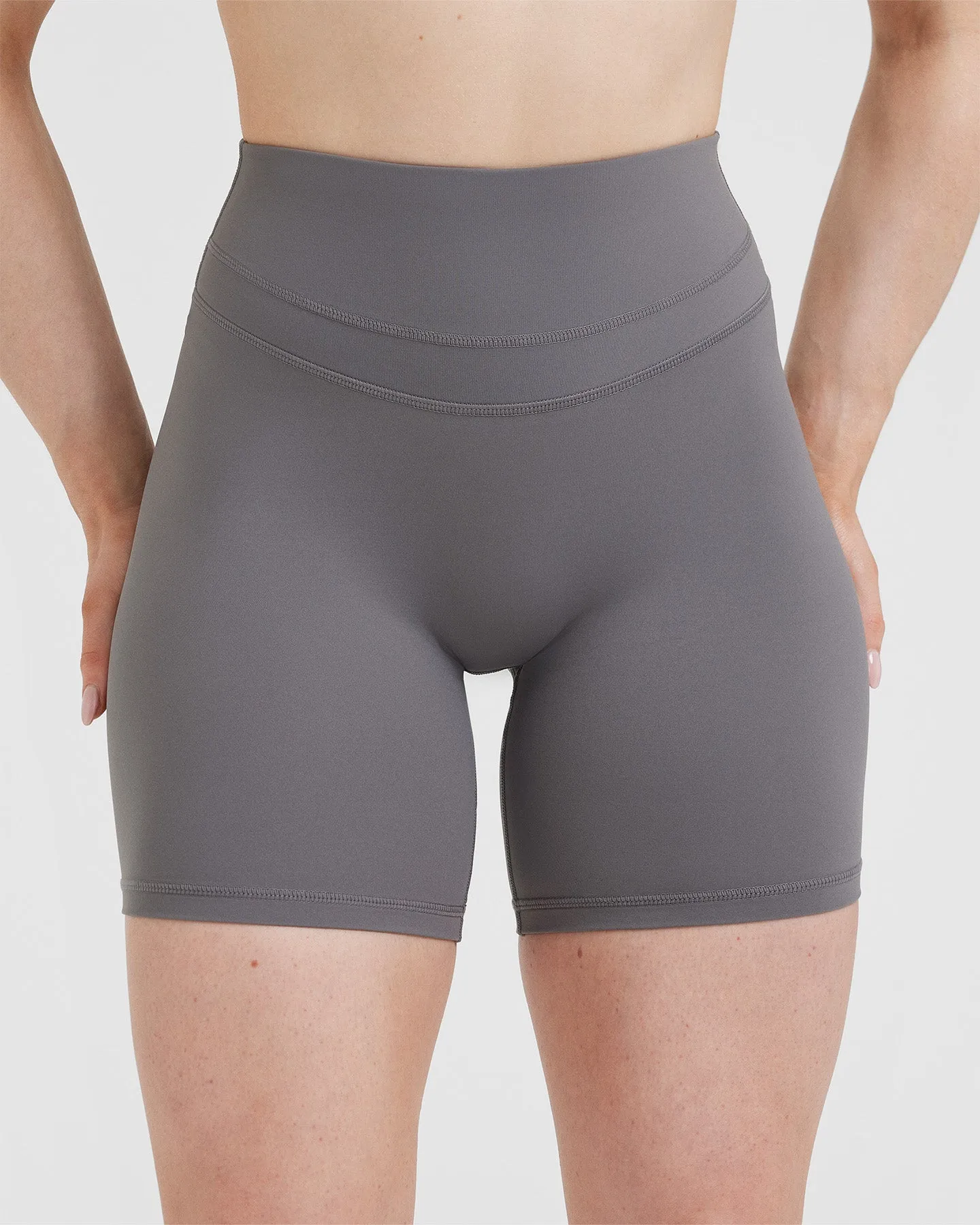 Unified High Waisted Shorts 6" | Ash Grey
