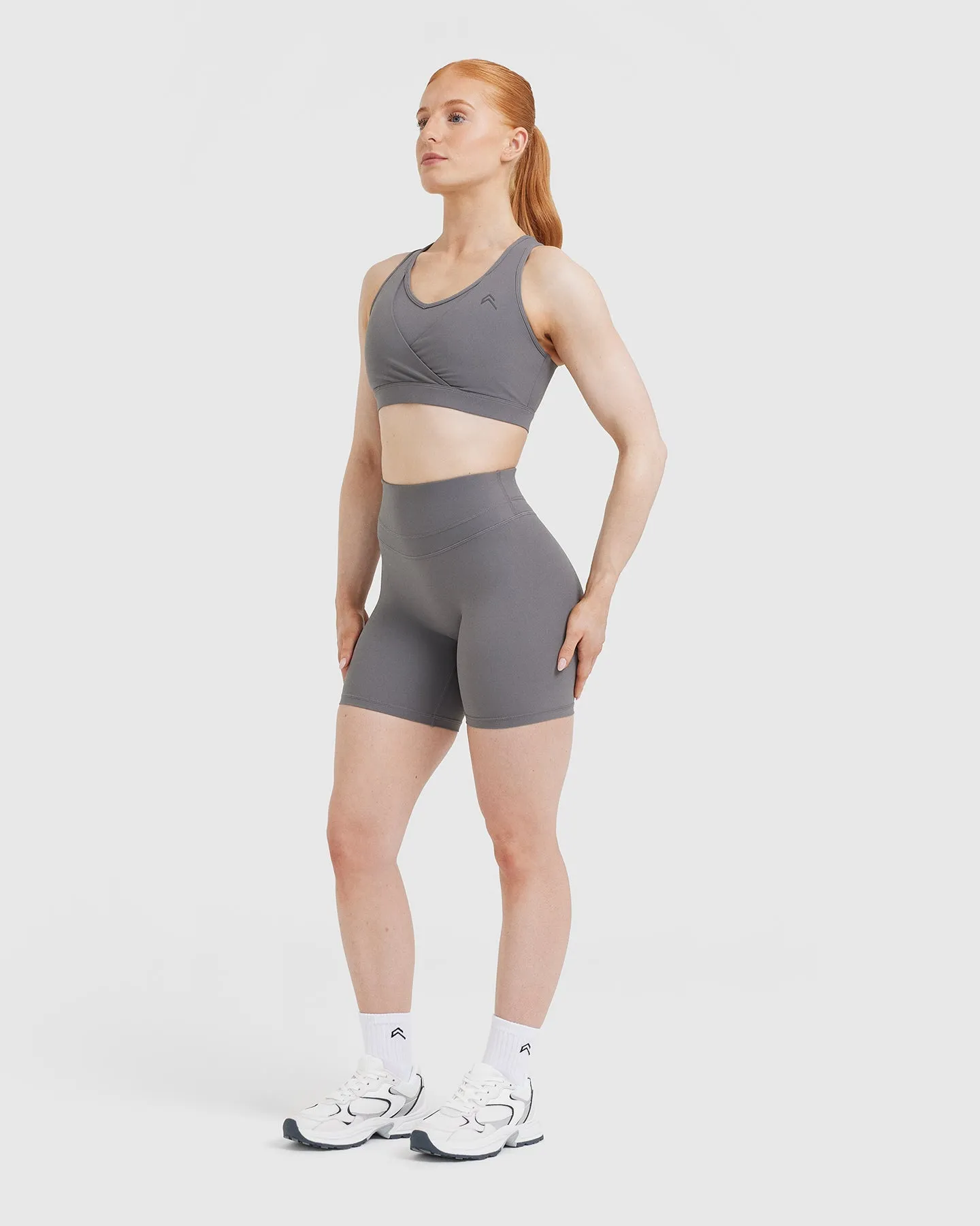 Unified High Waisted Shorts 6" | Ash Grey