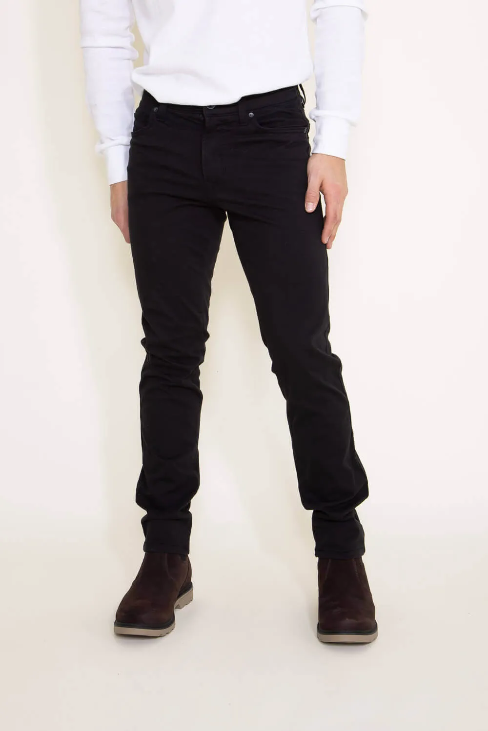 Union Five Pocket Comfort Twill Pants for Men in Black | H3538WT-001H-BLK