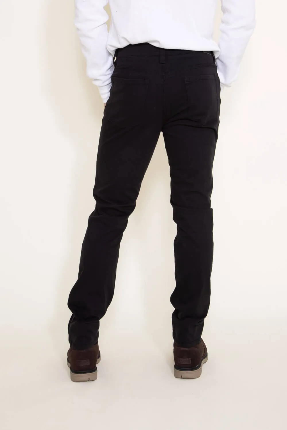 Union Five Pocket Comfort Twill Pants for Men in Black | H3538WT-001H-BLK