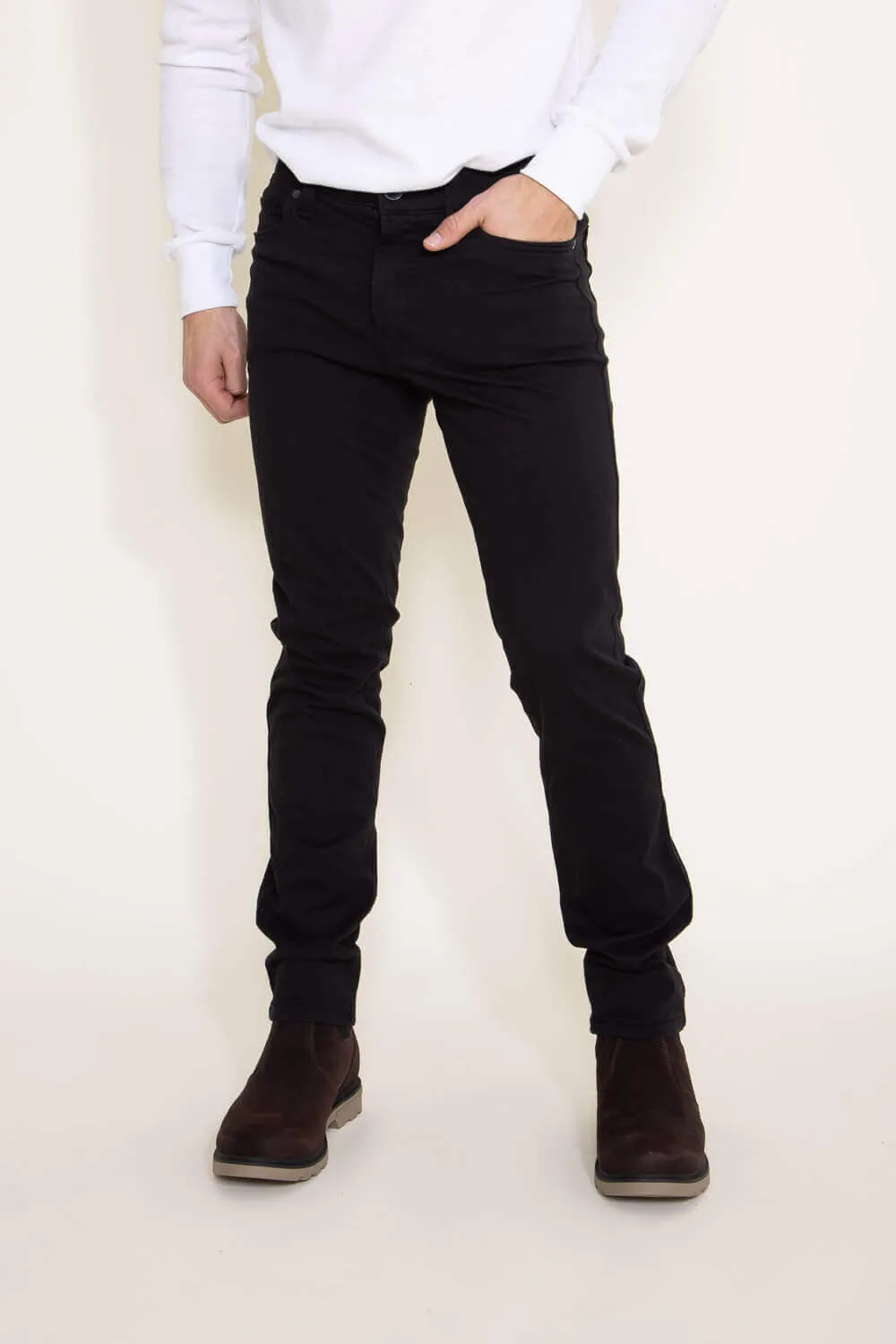 Union Five Pocket Comfort Twill Pants for Men in Black | H3538WT-001H-BLK