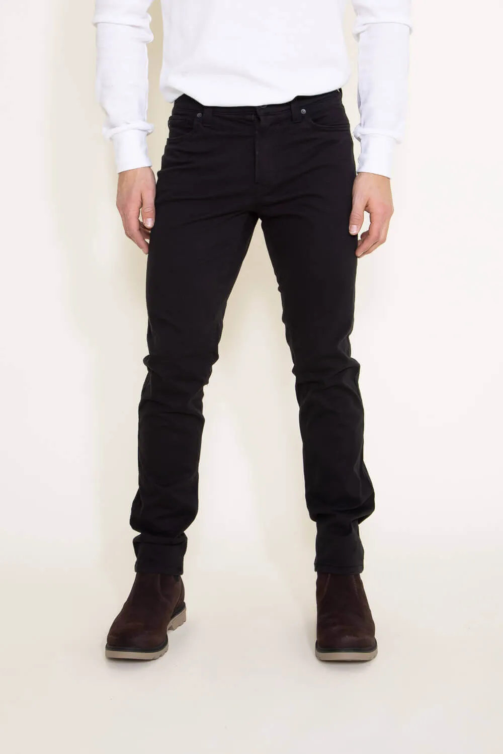 Union Five Pocket Comfort Twill Pants for Men in Black | H3538WT-001H-BLK