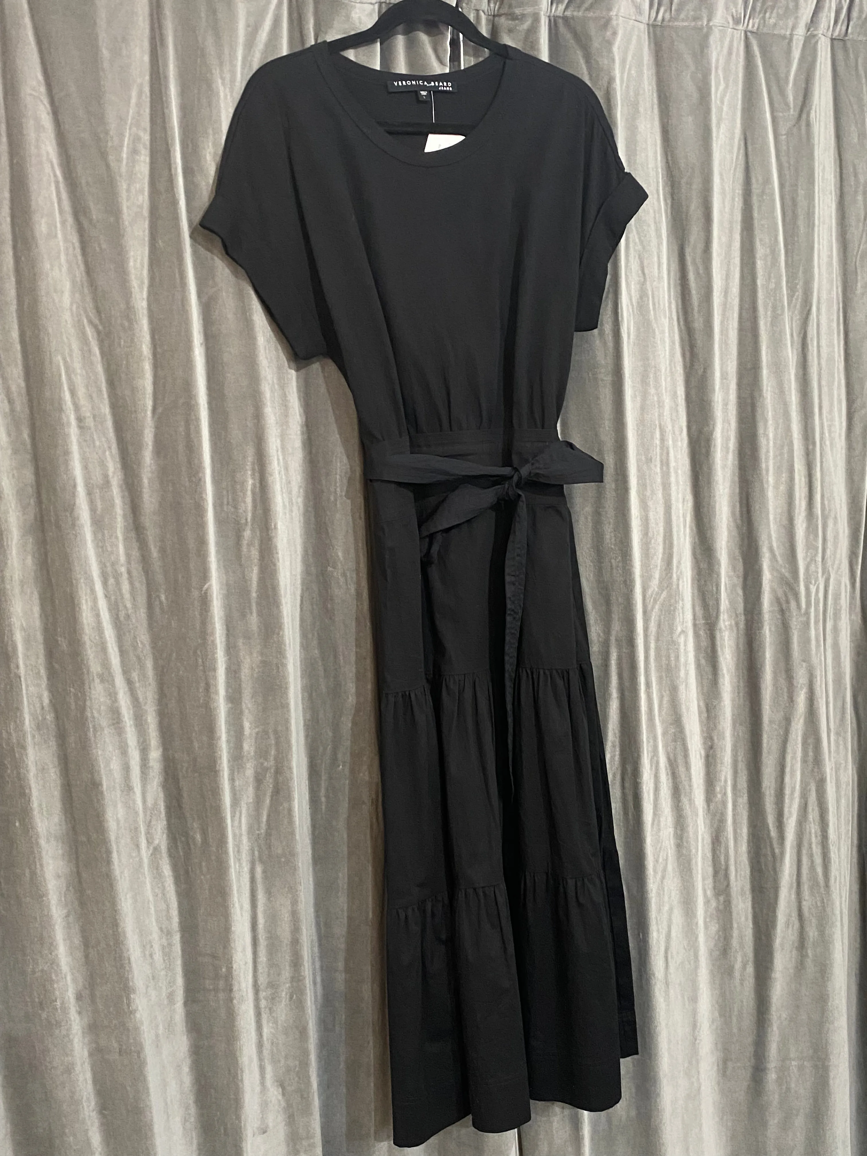 Veronica Beard Black Cotton T Shirt with Maxi Dress