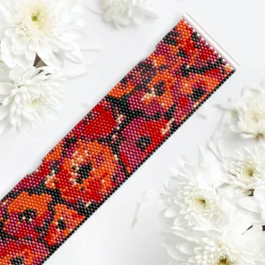 Vertical Peyote Pattern - Bracelet COQUELICOT