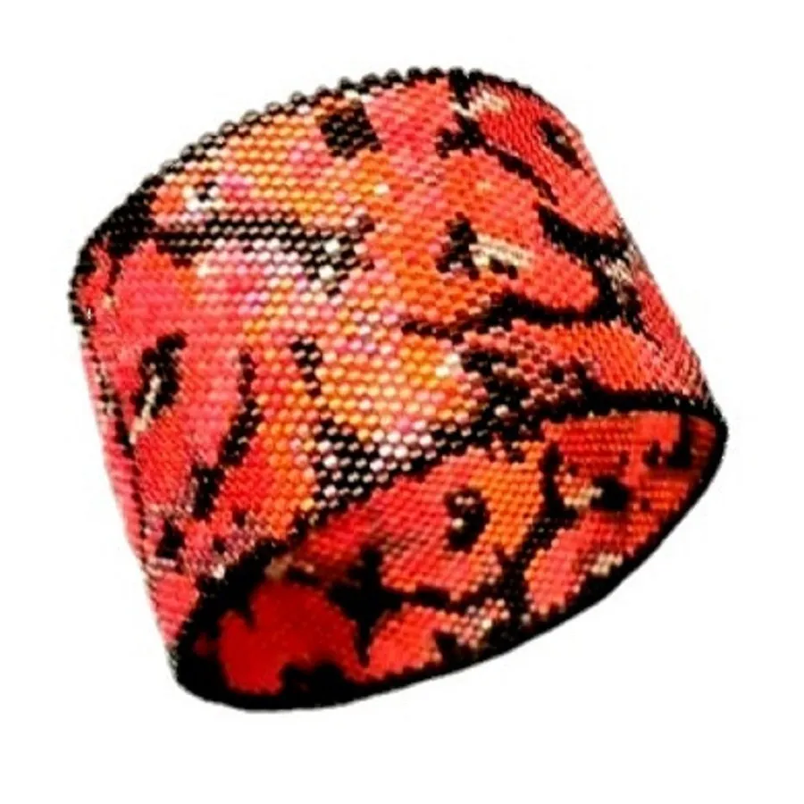 Vertical Peyote Pattern - Bracelet COQUELICOT