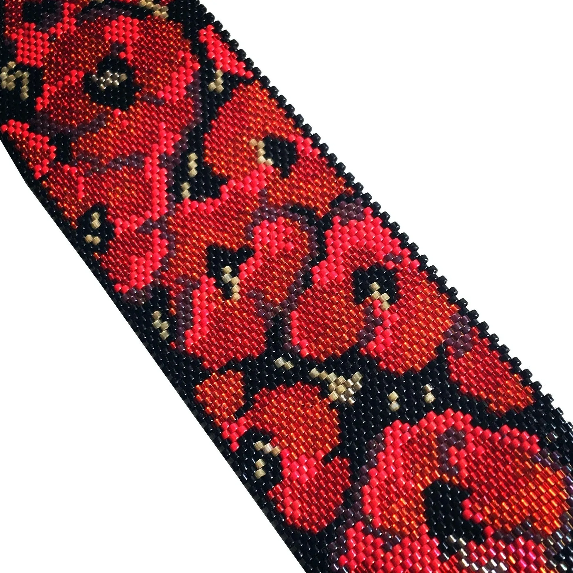 Vertical Peyote Pattern - Bracelet COQUELICOT