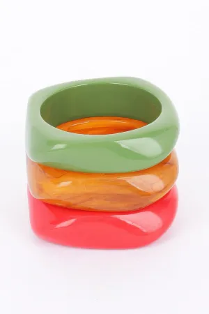 Vibrant Trio Resin Bangle