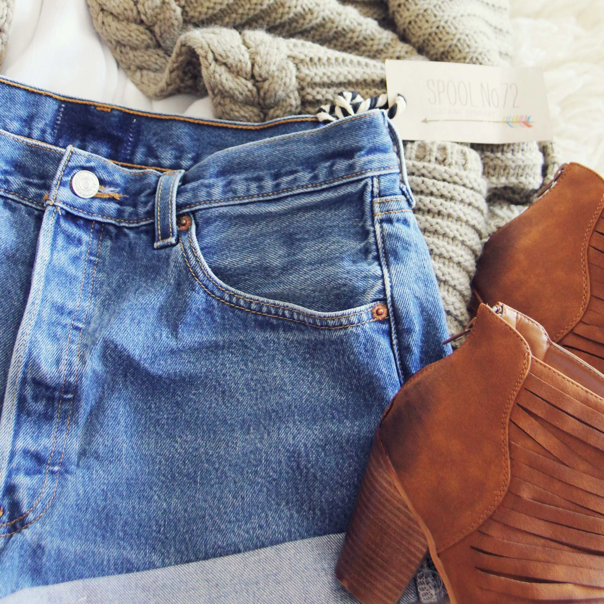 Vintage Cuffed Jean Shorts