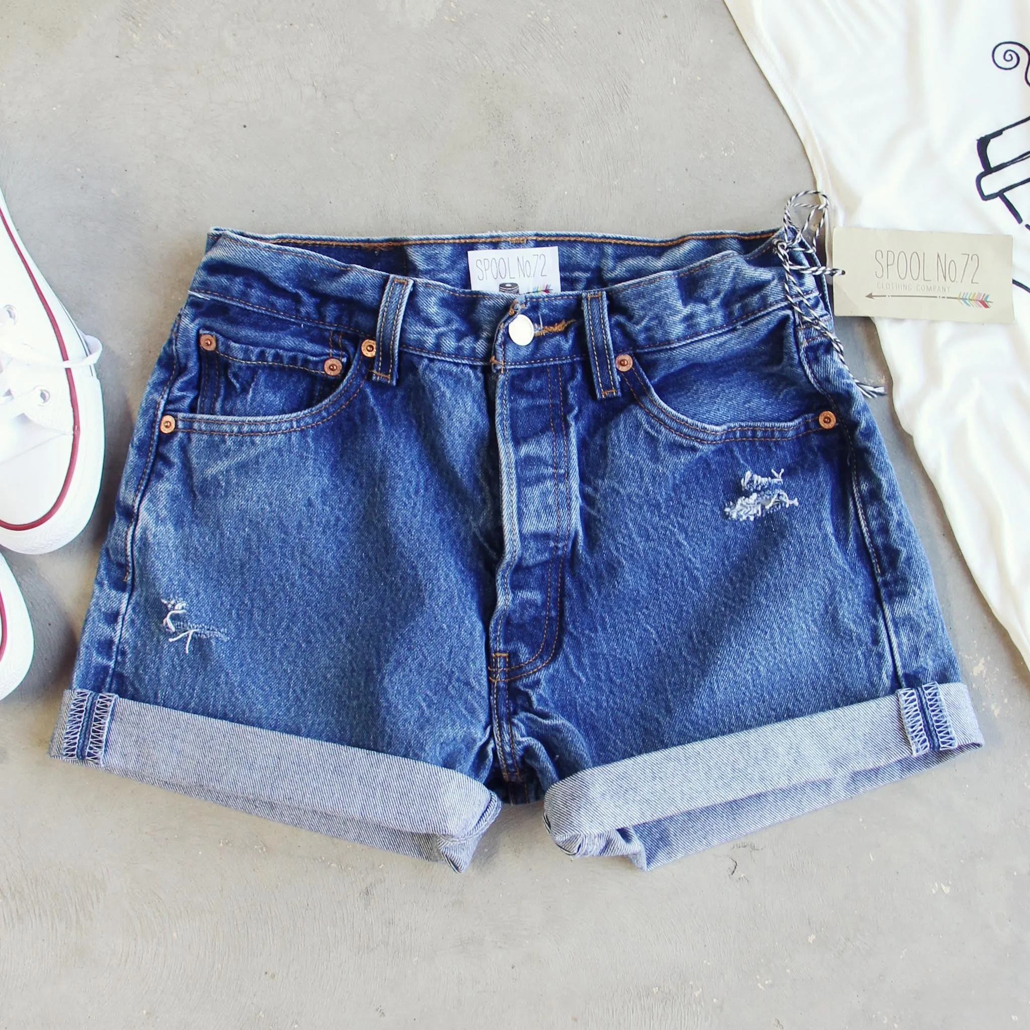 Vintage Cuffed Jean Shorts
