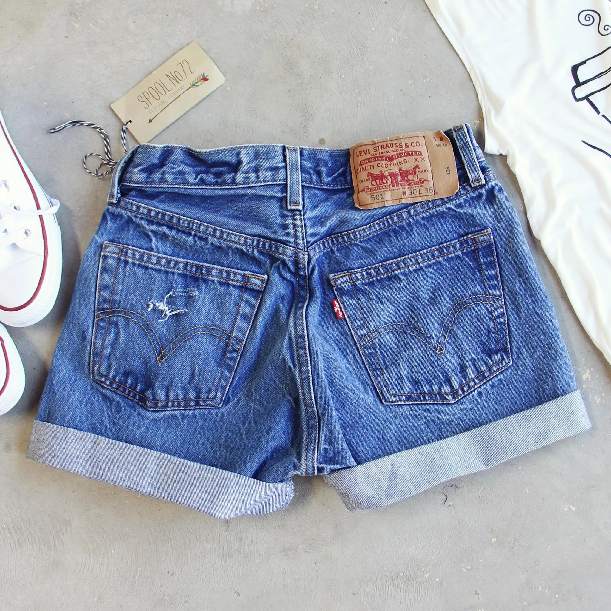 Vintage Cuffed Jean Shorts