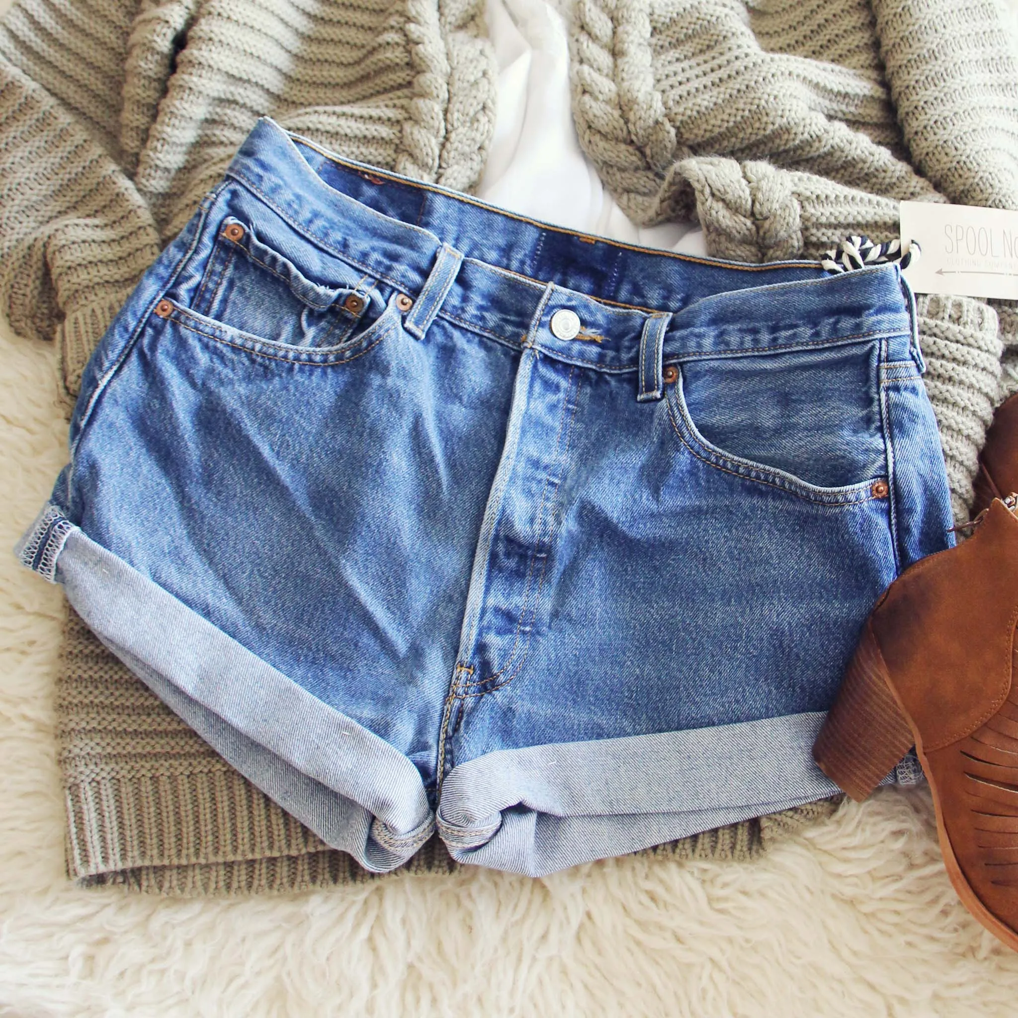 Vintage Cuffed Jean Shorts