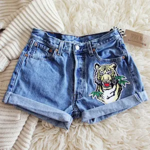 Vintage Cuffed Tiger Shorts