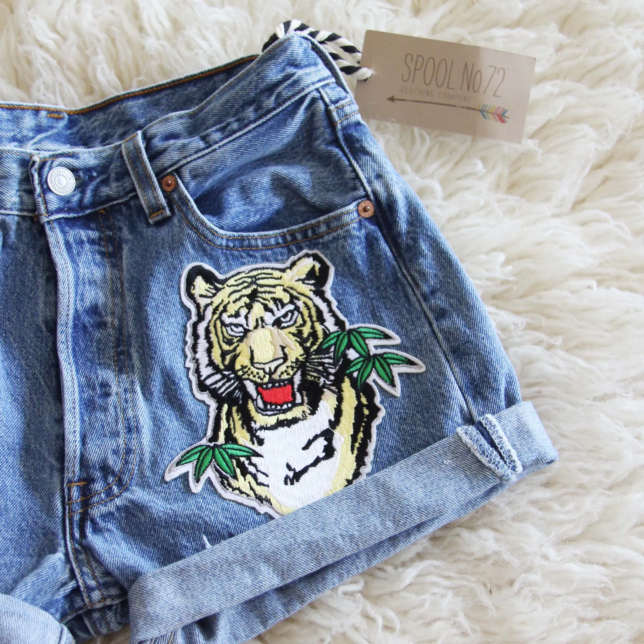 Vintage Cuffed Tiger Shorts