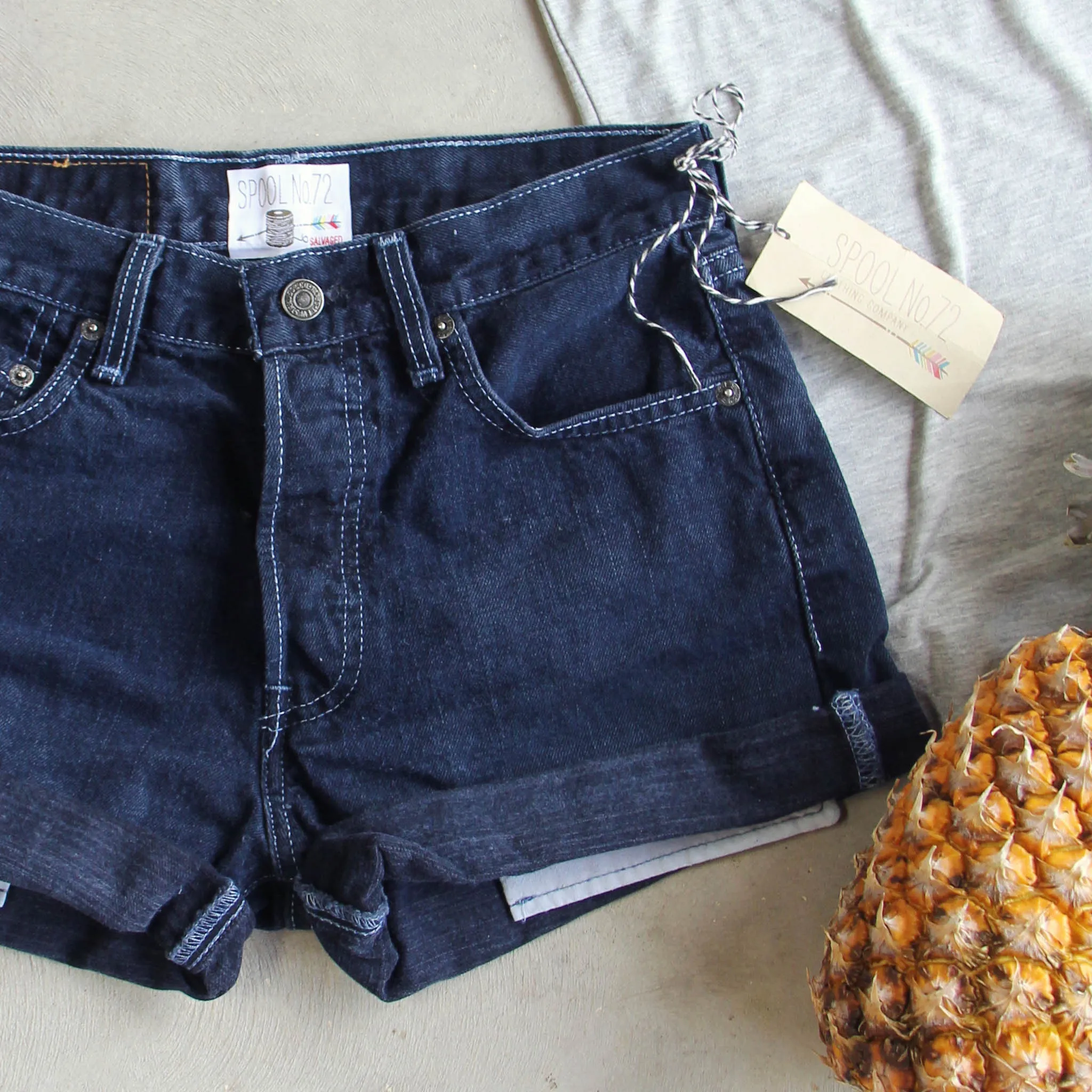 Vintage Indigo Cuffed Shorts