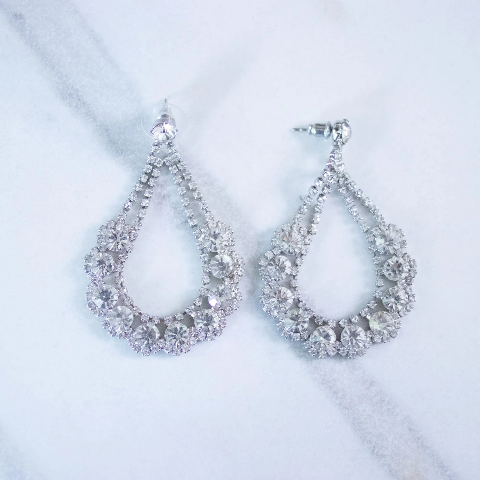 Vintage Rhinestone Chandelier Earrings