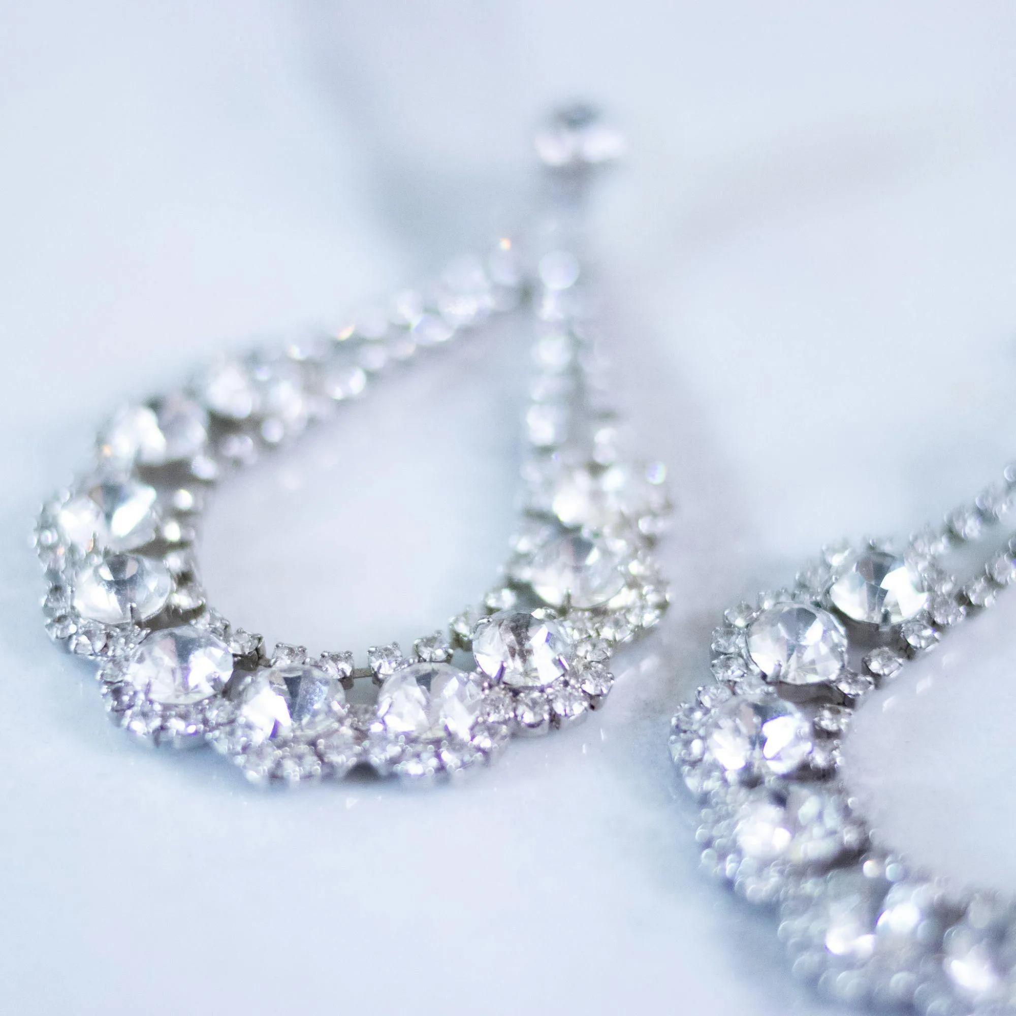 Vintage Rhinestone Chandelier Earrings