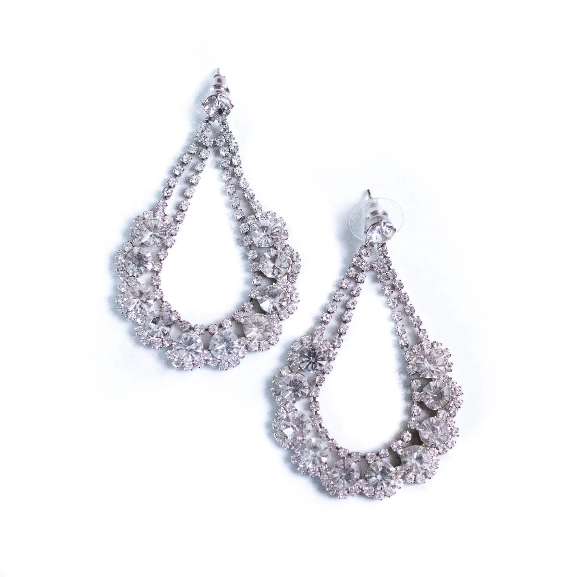 Vintage Rhinestone Chandelier Earrings