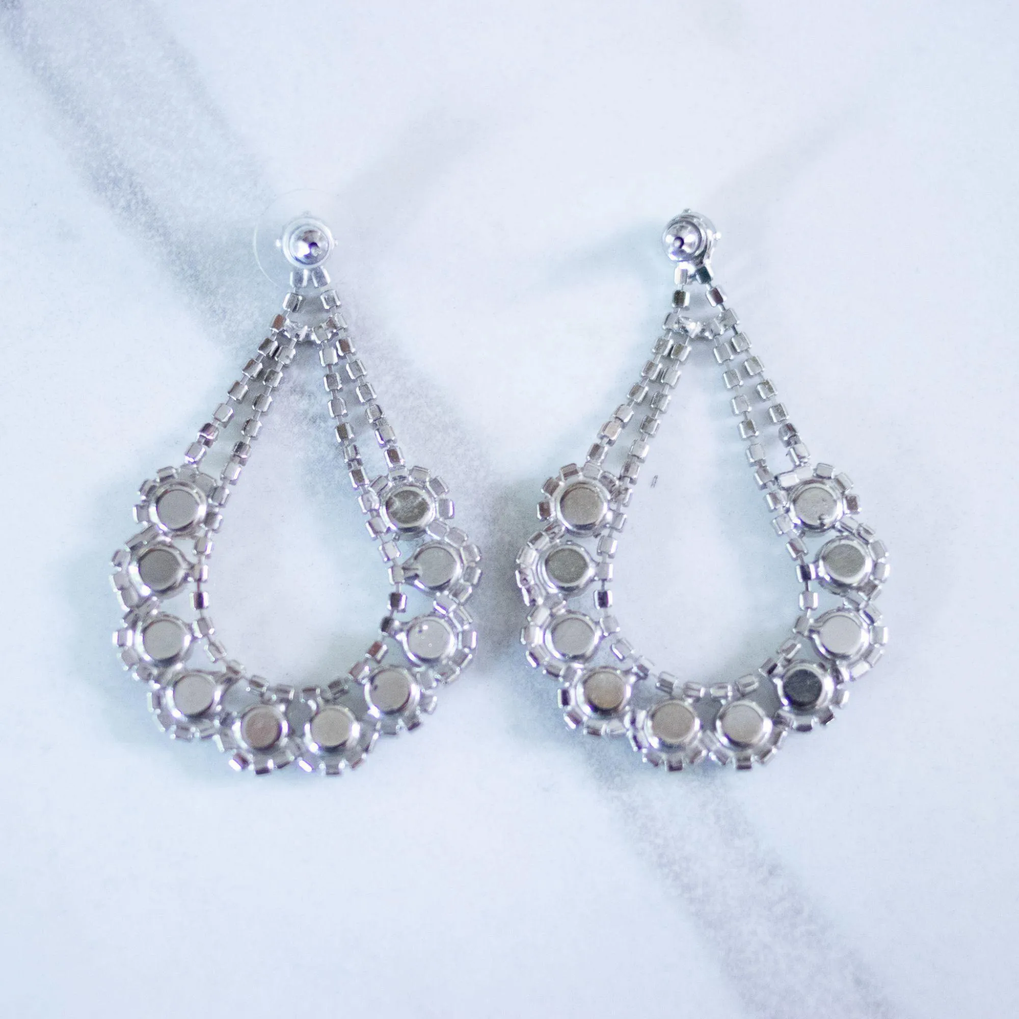 Vintage Rhinestone Chandelier Earrings