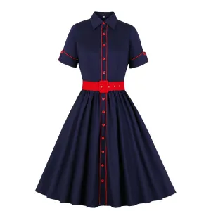 Vintage Short Sleeves Shirt Dresses