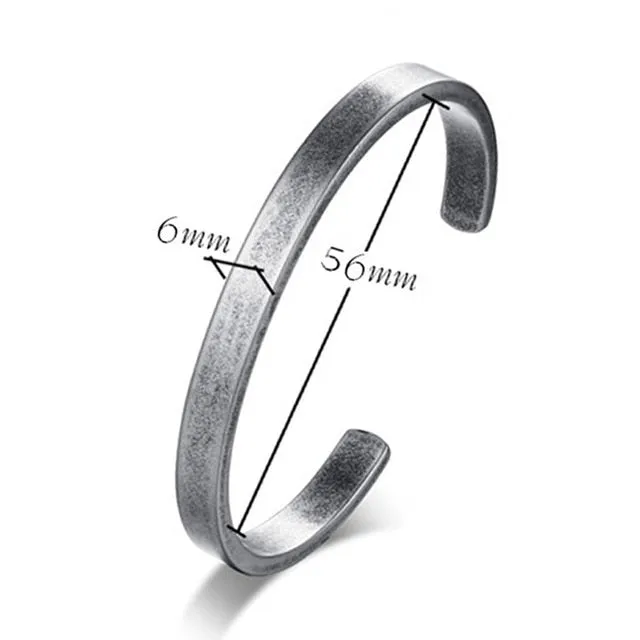 Vintage Viking Cuff Bracelet, stainless steel