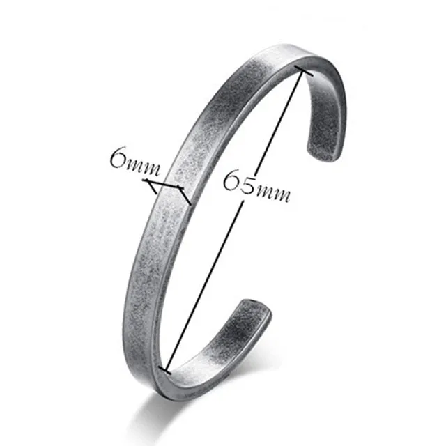 Vintage Viking Cuff Bracelet, stainless steel