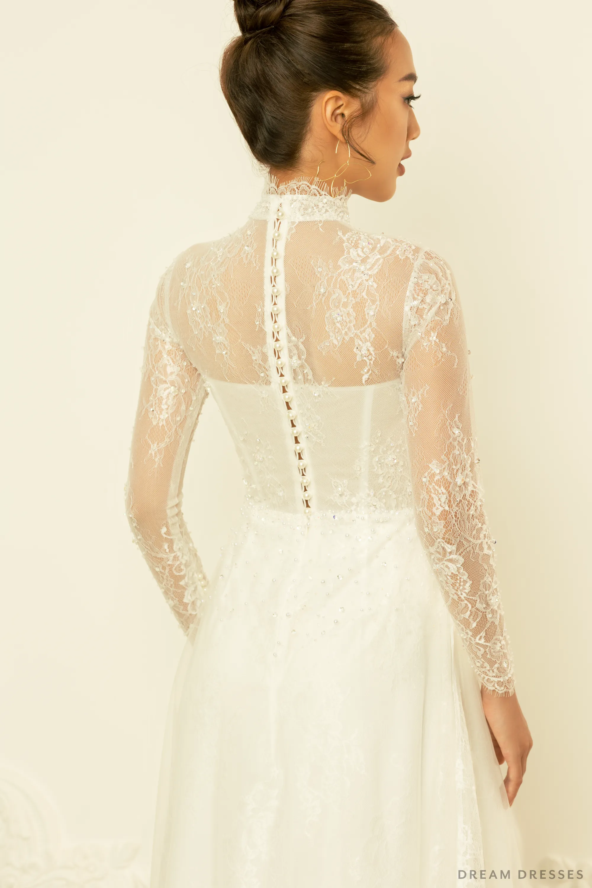 White Bridal Ao Dai | Modern Vietnamese Bridal Dress (#CALIXTA)