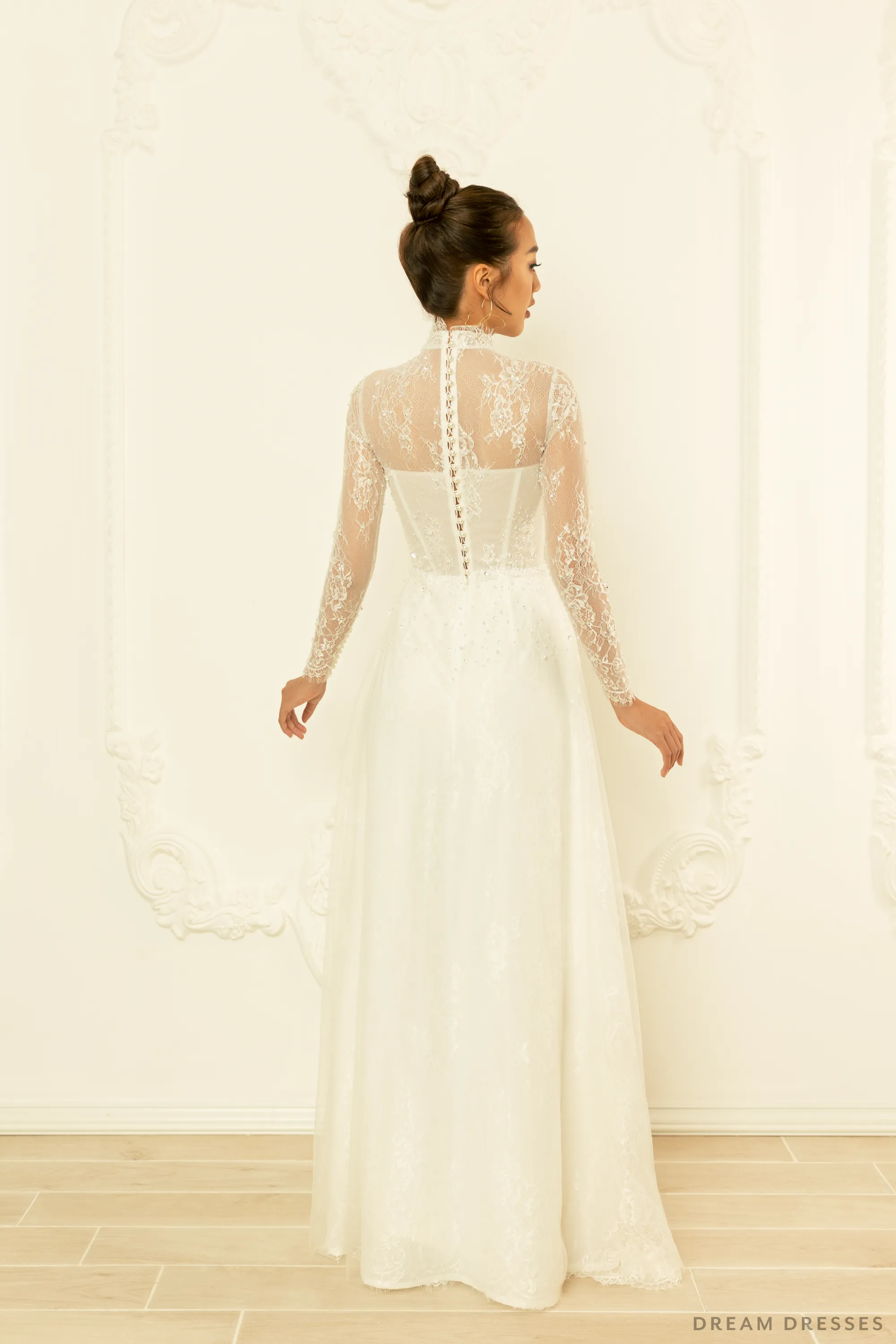 White Bridal Ao Dai | Modern Vietnamese Bridal Dress (#CALIXTA)