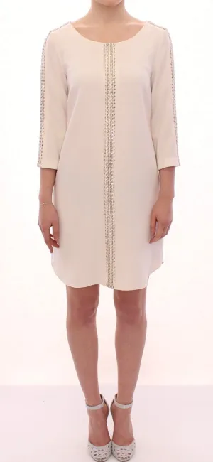 White Cream Studded Tunic Dress