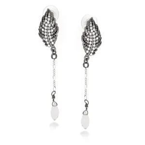 WHITE CRYSTAL DROP  EARRINGS #254GR3201 (1E10/7B3)