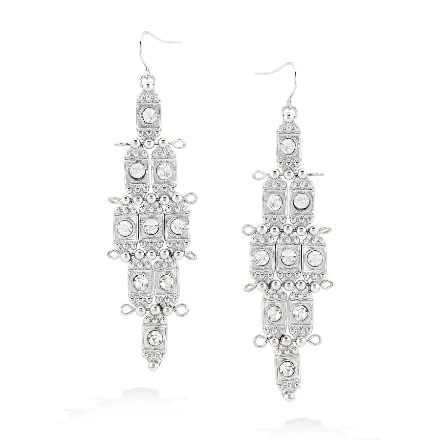 WHITE CRYSTAL EARRINGS #FW1203082 (IF22)
