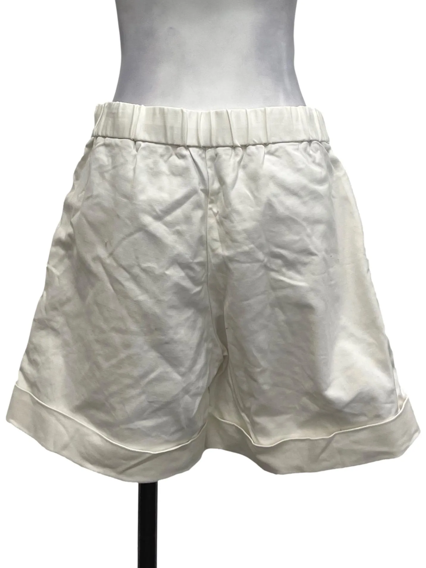 White Cuffed Shorts