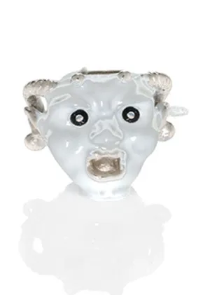 White Goldtone Horned Gargoyle Charm