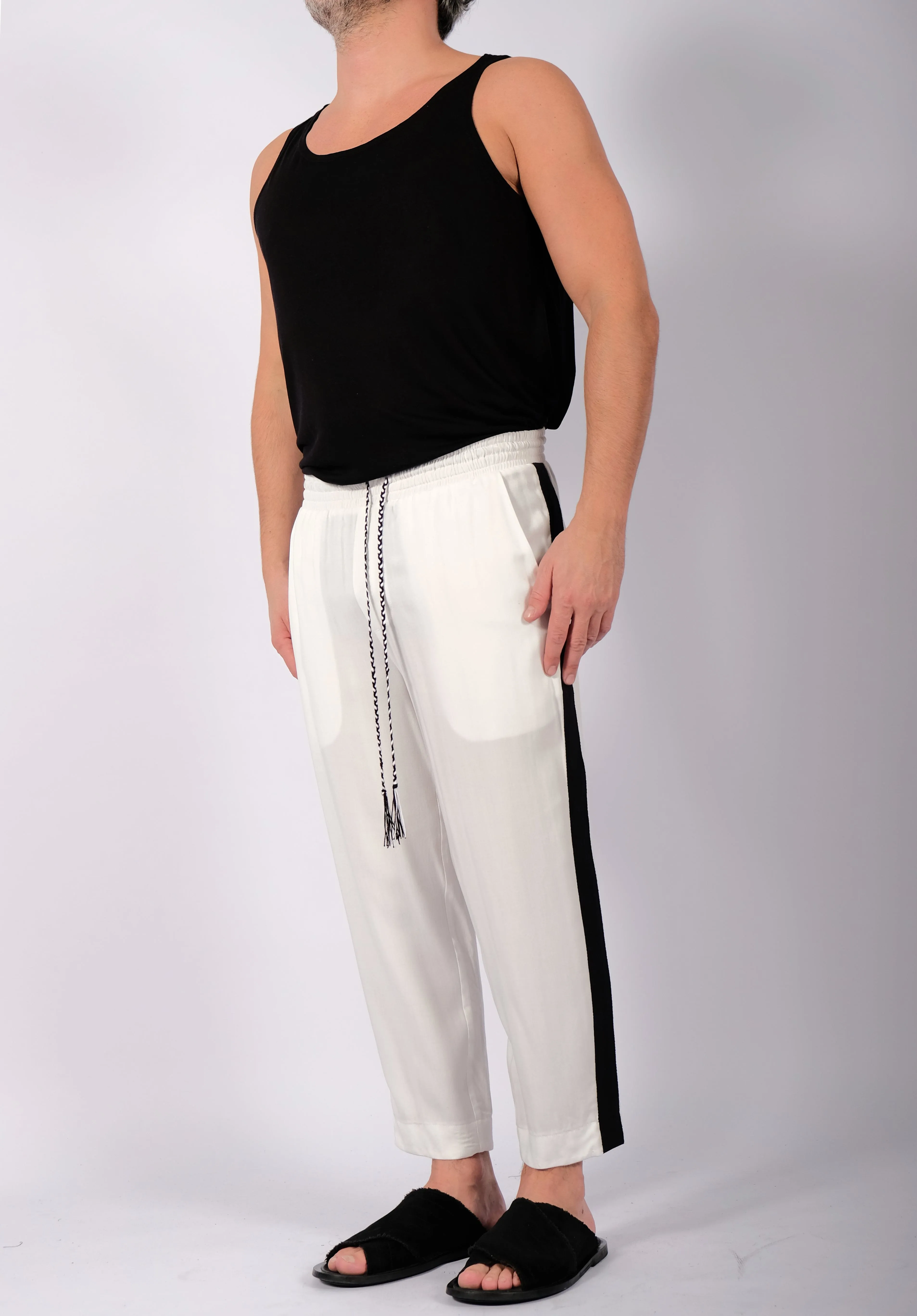 White Washed Cotton Trousers