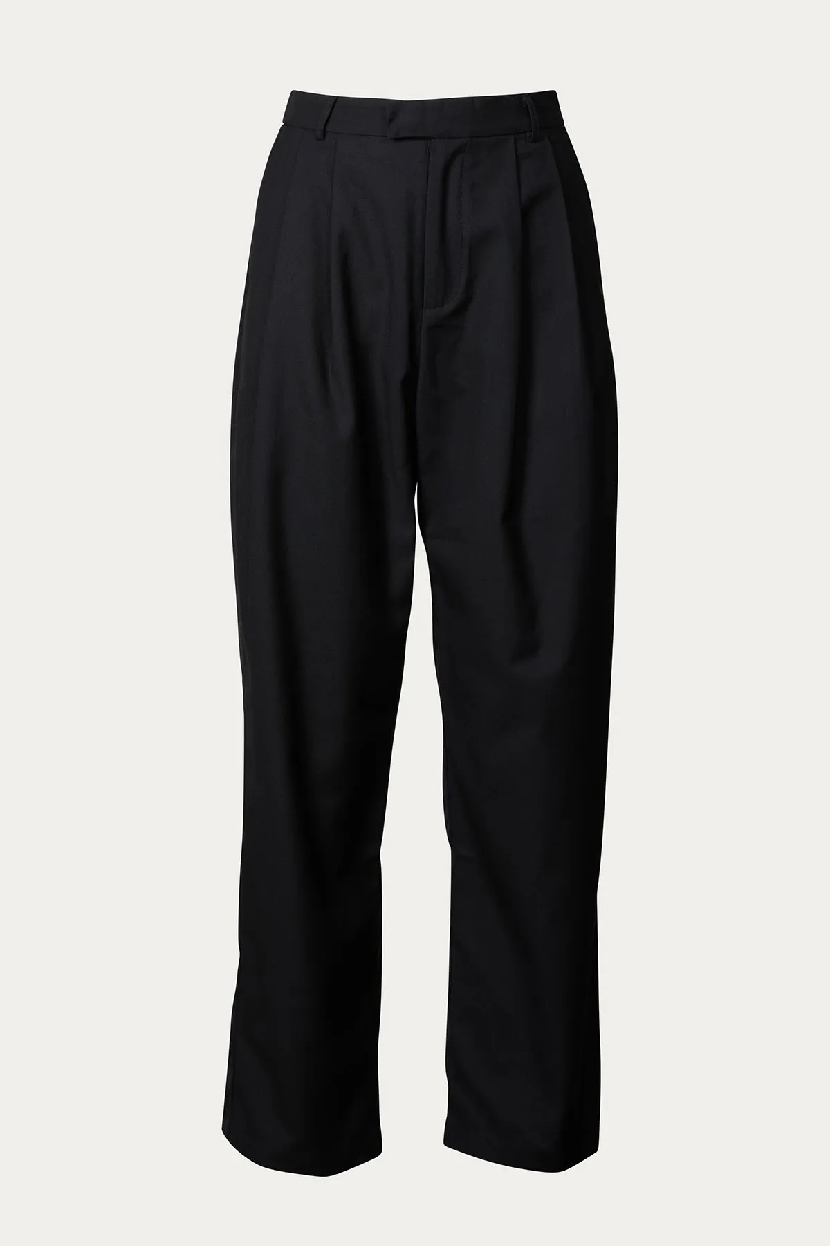 WHITLEY PLEATED TWILL WIDE-LEG PANTS