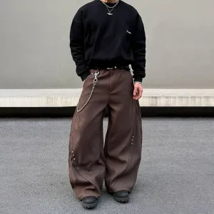 Wide-Leg Baggy Casual Pants