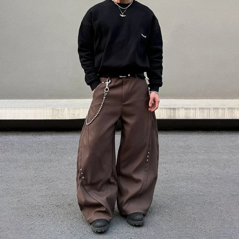 Wide-Leg Baggy Casual Pants