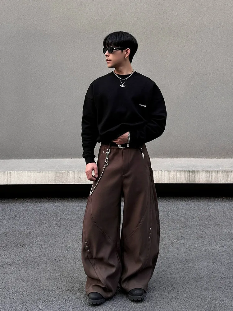 Wide-Leg Baggy Casual Pants