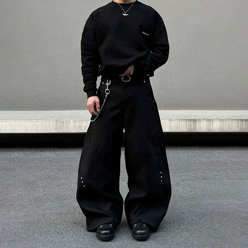 Wide-Leg Baggy Casual Pants