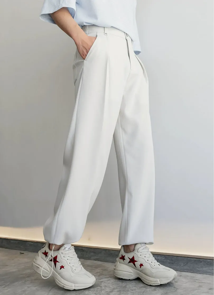 Wide-Leg Drawstring Pants
