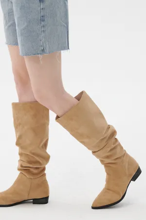 Wide-Leg Ruched Boots