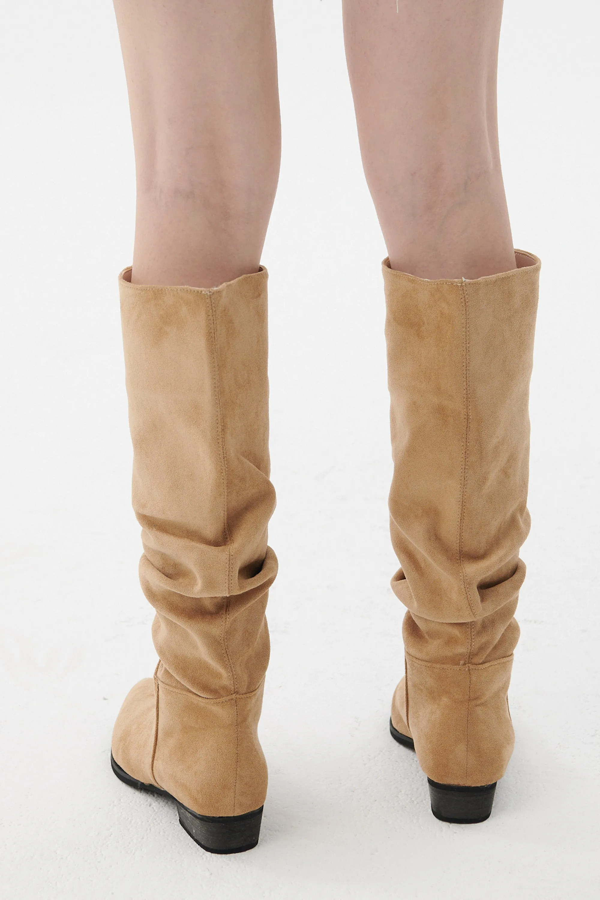 Wide-Leg Ruched Boots