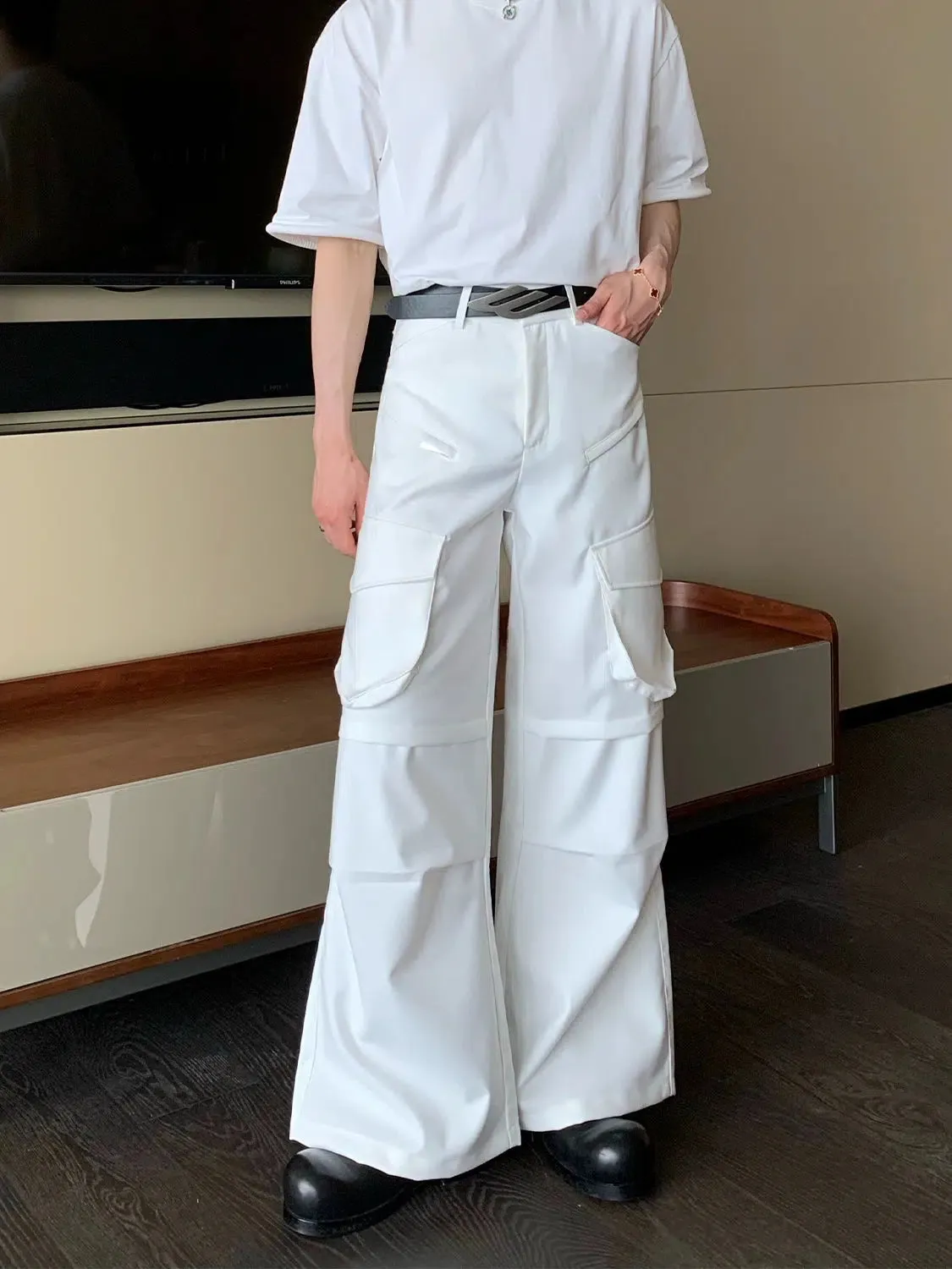 Wide-leg Straight-leg Cargo Pants