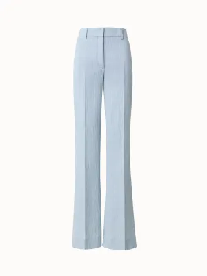Wide Structured Cotton Silk Double-Face Pants