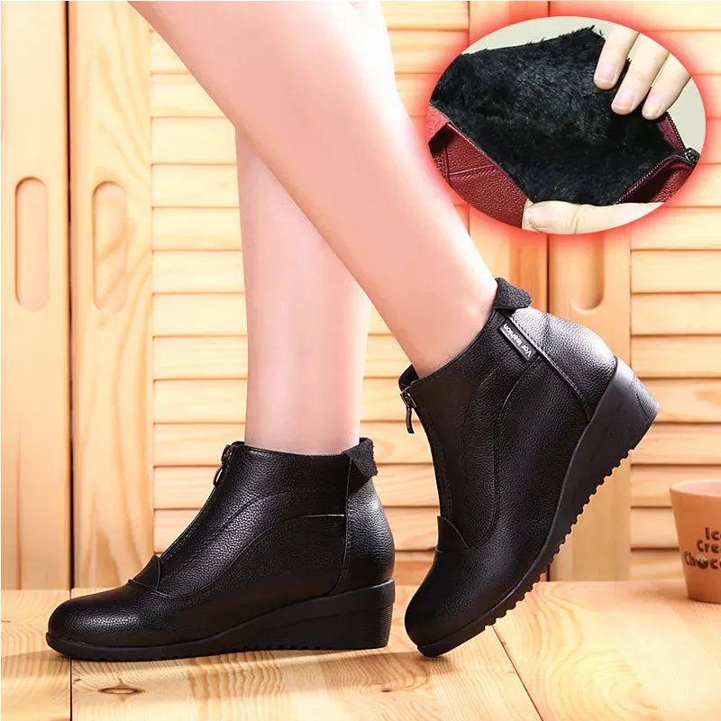 Winter Ankle Boots for Women Snow Boots with Wedge Heels Warm and Comfortable Boots
