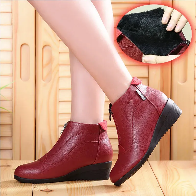 Winter Ankle Boots for Women Snow Boots with Wedge Heels Warm and Comfortable Boots