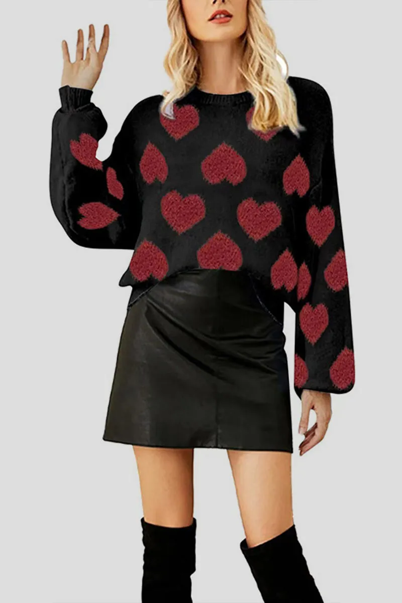 WK0284 Red Hearts Sweater