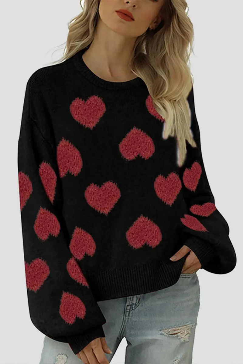 WK0284 Red Hearts Sweater