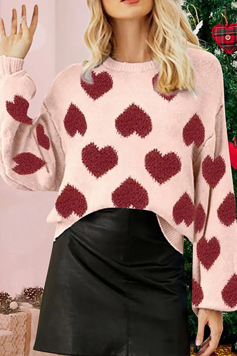 WK0284 Red Hearts Sweater