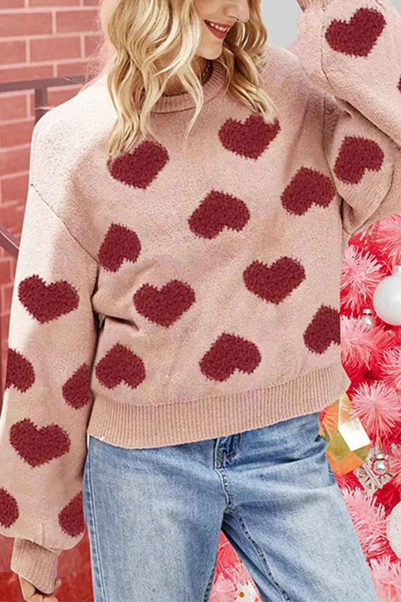 WK0284 Red Hearts Sweater