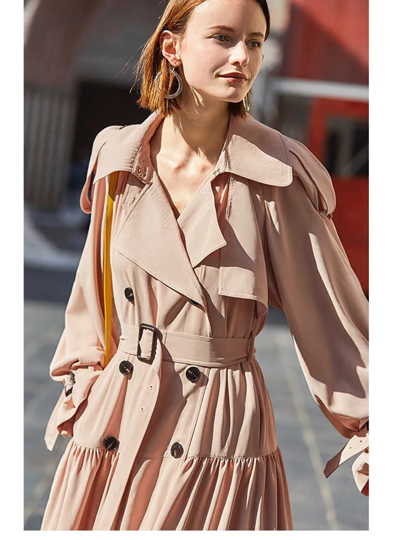 Women Double Breasted Pleated Dress